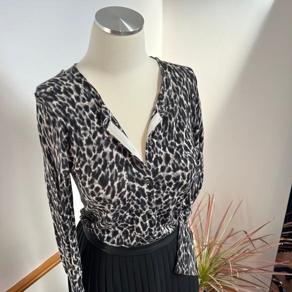 J. Crew Animal Print Light Weight Cardigan- Size Small - Picture 3 of 10